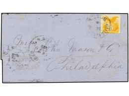 TRINIDAD. 1870 (8 Febrero). TRINIDAD To PHILADELPHIA. Folded Cover Send Via St. Thomas With Red 'Lamb & Co. St. Thomas W - Andere & Zonder Classificatie