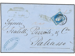 GRECIA: ISLAS JONICAS. 1863. Cover From CEFALONIA To PATRAS With Oval Hooded CEFALONIA Despatch, Framed FRANCA And Oval  - Other & Unclassified