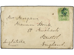 GUATEMALA. 1881 (Aug. 20). Cover, Somewhat Tired And With Minor Corner Fault At Upper Left, Used To BRISTOL Franked By P - Sonstige & Ohne Zuordnung