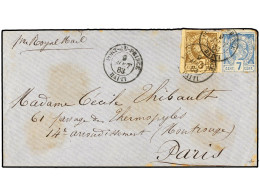 HAITI. 1883. PORT AU PRINCE A FRANCIA. 3 Cts. Bistre Y 7 Cts. Azul (márgenes Ajustados), Mat. PORT. AU. PRINCE/HAITI, Al - Other & Unclassified