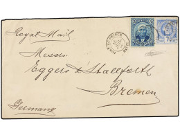 HAITI. 1889. PORT AU PRINCE A BREMEN (Alemania). 7 Cts. Ultramar Y 3 Cts. Azul De La Emisión De Salomón, Mat. PORT-AU-PR - Autres & Non Classés