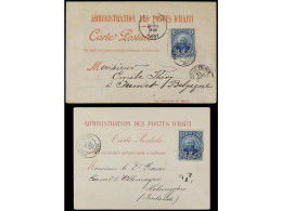 HAITI. 1887-91. 2 Postal Cards To Belgium And Finland With 3 Cent. Stamps. - Sonstige & Ohne Zuordnung