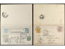 ISLANDIA. 1883-95. 2 Postal Stationary Cards. - Other & Unclassified