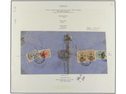 IRAN. 1922. OVPR. CONTROLE 1922 Issue. Thirteen Covers (one Front And Two Large Pieces) With Diverse Franking To Foreing - Other & Unclassified