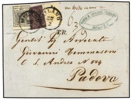 ITALIA ANTIGUOS ESTADOS: LOMBARDO-VENECIA. 1852. Cover From MILAN To PADUA Franked By Lombardy Venetia 1850/54 5c. Yello - Autres & Non Classés