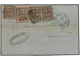 ITALIA ANTIGUOS ESTADOS: MODENA. 1857. MODENA A VIENA (Austria). 10 Cent. Rosa (4) Margenes Cortos. Raro Franqueo Para H - Other & Unclassified