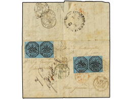 ITALIA ANTIGUOS ESTADOS: ESTADOS PONTIFICIOS. 1860. ROMA A RÍO DE JANEIRO. 7 Baj. Azul (4) Circulada Vía El Correo Britá - Other & Unclassified