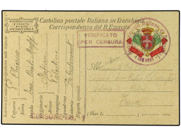 PALESTINA. 1918. Military Mail Correspondence Card Cancelled By DISTACCAMENTO ITALIANO DI PALESTINE COMMANDO Cachet In R - Autres & Non Classés