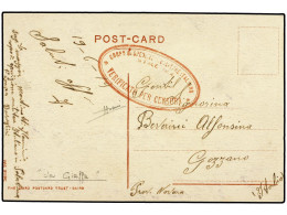 PALESTINA. 1919 (19-Junio). DESTACAMENTO ITALIANO EN PALESTINA. JAFFA A ITALIA. Tarjeta Postal Con Marca Ovalada CORPO D - Sonstige & Ohne Zuordnung