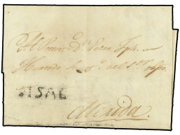 MEXICO. 1809 (11-Enero). HABANA A MÉRIDA (México). Marca SISAL En Negro Estampada En Tránsito. - Sonstige & Ohne Zuordnung