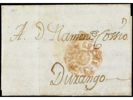 MEXICO. 1811. GUADALUPE De ZACATECAS A DURANGO. Marca AGUAS CALIENTES En Rojo (Tizón Nº 3). RARÍSIMA Y Más En Carta Comp - Sonstige & Ohne Zuordnung