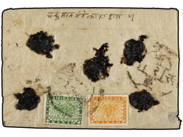 NEPAL. 1934 (June). KATHMANDU. Local Registered Double-weight Bearing 24 And 4 Pice Stamps. Mi.39, 42. - Autres & Non Classés