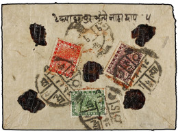 NEPAL. 1934 (May). PALPA To KATHMANDU. Registered Double-weight Cover Franked With 6 Pice Green, 8 Pice Red And 16 Pice  - Andere & Zonder Classificatie