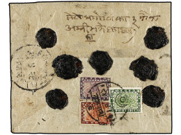 NEPAL. 1937 (July). TATAPANI To KATHMANDU. Registered Double-weight Cover Bearing An Unusual Mixed Franking Of The 1907  - Other & Unclassified