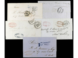 PANAMA. 1855-69. 5 Covers With Forwarding Agents. - Autres & Non Classés