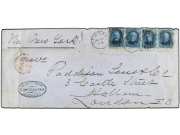 PANAMA. 1880. Cover From British Vice-Consul In COLON With Blue Cachet At Left And On Reverse, Franked By USA Taylor 187 - Sonstige & Ohne Zuordnung