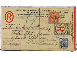 PANAMA. 1926 (March 26). 5c. Registered Postal Stationery Envelope Mailed To Paris, Up-rated With 1921 5c. Blue And 'A.R - Altri & Non Classificati