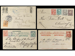 PARAGUAY. 1893-1903. 7 Covers With Diverse Frankings, Some Of Them With Bisected Stamps. - Autres & Non Classés