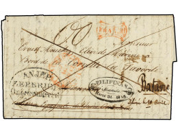 FILIPINAS. 1842. Opium War. Entire Letter From MADRID To MANILA With Madrid Cds And FRANCO In Red; Addressed To One Erne - Other & Unclassified