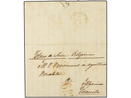 FILIPINAS. 1852 (Agosto). MADRID To MANILA. Circulada Con Fechador De MADRID En Rojo Y A La Llegada Marca De Tasa De 6 R - Autres & Non Classés