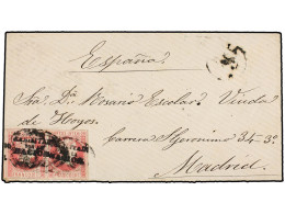 FILIPINAS. 1872. MANILA To MADRID. 10 Cuartos Rose, Pair HABILITADO / POR LA / NACION Tied By COLONIAL PARRILLA And Mani - Sonstige & Ohne Zuordnung