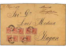 FILIPINAS. (1891 CA.). Carta Certificada Dirigida A YLAGAN Con Franqueo De 2 Cts. Carmín (8) Y 10 Cts. Carmín. Mat. CORR - Altri & Non Classificati