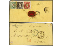 PORTUGAL. 1868 (Dec. 15). Cover From PORTO To ANNONEY (France) Franked On Reverse With Unusual Usage Of Imperforate 1866 - Autres & Non Classés