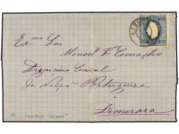 PORTUGAL. 1880 (Nov 12). Entire Letter From Lisbon To Demerara (British Guiana) Addressed To The Portuguese Consul; Fran - Autres & Non Classés