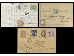 CABO VERDE. 1894-1910. 3 Cards To Alep, Syria And The Other One With Postage Due Stamp. - Other & Unclassified