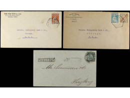 MACAO. 1911-32. 3 Covers, Two To USA And The Othe One Is A Maritime Cover With Hong-Kong Cancellation. - Sonstige & Ohne Zuordnung