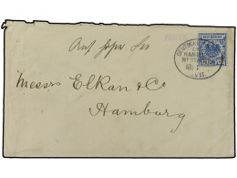 PORTUGAL: MADEIRA. 1897 (April 18). Cover From Madeira To Hamburg With Germany 1889 20pf. Blue Applied Over Madeira Comp - Other & Unclassified