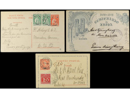 TIMOR. 1898-1928. 3 Cards, One With Austrian Postage Due Stamp. - Autres & Non Classés