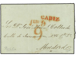 COLONIAS ESPAÑOLAS: PUERTO RICO. 1841. SAN JUAN A MADRID. Carta Depositada Directamente Al Barco Y Con La Marca Estampad - Autres & Non Classés