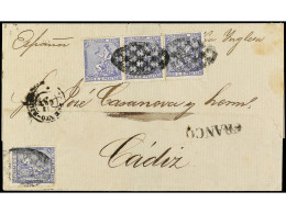 PUERTO RICO. 1872. SAN JUAN A CADIZ. 25 Cts. Ultramar (4), Un Sello Defecto En Origen. Circulada Vía El Correo Inglés, F - Other & Unclassified