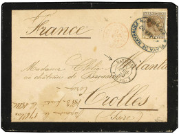 PUERTO RICO. 1882. MAYAGUEZ A FRANCIA. 8 Ctvos. Castaño. Mat. Ovalado PLAYA DE MAYAGUEZ/PTO.RICO, Fechador Marítimo Fran - Sonstige & Ohne Zuordnung