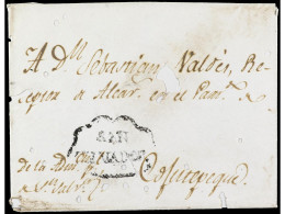 SALVADOR. (1800 Ca.). Sobre Circulado A COJUTEPEQUE. Marca SAN SALVADOR (Tizón Nº 2). RARÍSIMA. - Sonstige & Ohne Zuordnung