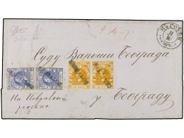 SERBIA. 1868 (II-X). NEGOTIN To BELGRADE. Entire Letter Franked With A Pair Of 10 Pa. Deep Orange And Two Singles 40 Pa. - Sonstige & Ohne Zuordnung
