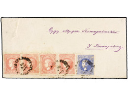 SERBIA. 1877 (28 May). BELGRADE To POZAREVAC. Third Printing 20 Pa. Blue Perf. 12 And Four Singles Second Printing 25 Pa - Sonstige & Ohne Zuordnung