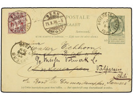 SUIZA. 1896. BERN A ANVERS (Bélgica). 5 Rp. Lila Rojo Sobre Entero Postal Belga De 5 Cts. Verde, La Tarjeta Fue Reexpedi - Other & Unclassified