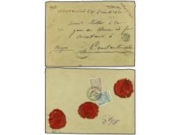 TURQUIA. 1884. GREECE. Registered Cover Bearing On Reverse 1 Piastre + 2 Piastres Tied By All Arabic Double-circle KAVAL - Autres & Non Classés