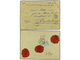 TURQUIA. 1884. GREECE. Registered Cover Bearing On Reverse 1 Piastre + 2 Piastres Tied By All Arabic Double-circle KAVAL - Sonstige & Ohne Zuordnung