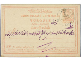 TURQUIA. 1890. PALESTINE. Postal Statinery Card Sent To AKKA Showing Bilingual SAFED Cancellation (C/W Fig.85). - Other & Unclassified