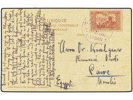 TURQUIA. 1914. LEBANON. Picture Postcard Bearing 20 Para Tied By Bilingual Large Circle BEHAMDOON LIBAN Cancellation To  - Other & Unclassified