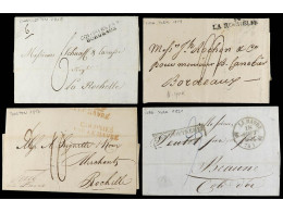 ESTADOS UNIDOS. 1810-60. 8 Transatlantic Covers To FRANCE With Different Entry Marks, One Cover From US CONSULATE MALAGA - Other & Unclassified