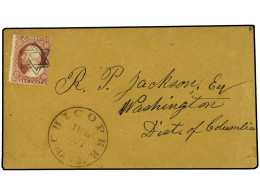 ESTADOS UNIDOS. (1857-63 CA.)(July 27). Cover To Washington DC Franked By 1857 3c. Tied By Fine Strike Of Six Pointed St - Other & Unclassified