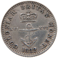 BRITISH WEST INDIES 1/16 DOLLAR 1822 GEORGE IV. (1820-1830) #t024 0293 - Colonie