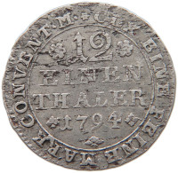 BRAUNSCHWEIG WOLFENBÜTTEL 1/12 TALER 1794 Karl Wilhelm Ferdinand 1780-1806 #t024 0329 - Other & Unclassified