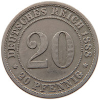 KAISERREICH 20 PFENNIG 1888 F  #t029 0163 - 20 Pfennig