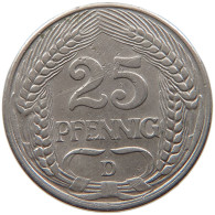 KAISERREICH 25 PFENNIG 1912 D  #t029 0175 - 25 Pfennig