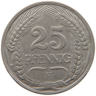 KAISERREICH 25 PFENNIG 1910 F  #t029 0193 - 25 Pfennig